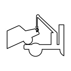 crane service truck icon vector illustration design