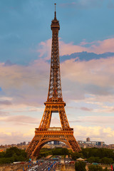 Eiffel Tower in Paris under blue sky France