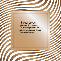 Card template with square space for text and background with swirling stripes.
