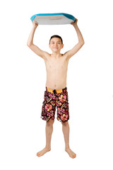 Teenage boy with a body board