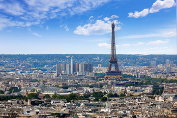 Naklejka premium Paris skyline aerial from Montmartre