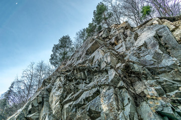 Mountain wall of rock