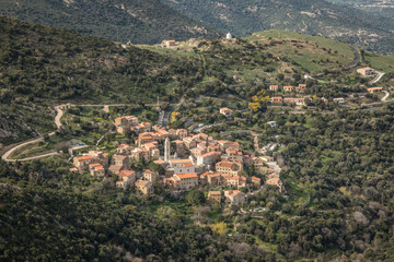 Fototapeta na wymiar Village of Palasca in Balagne region of Corsica