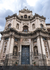 Fototapeta na wymiar Church of Saint Placidus in Catania, Sicily Island, Italy