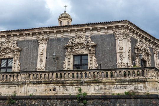Biscari Palace building in Catania, Sicily Island in Italy