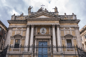 Fototapeta na wymiar San Biagio church on Stesicoro Square in Catania, Sicily, Italy