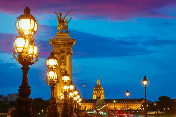 Pont Alexandre III in Paris France over Seine