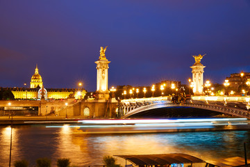 Fototapeta na wymiar Pont Alexandre III in Paris France over Seine