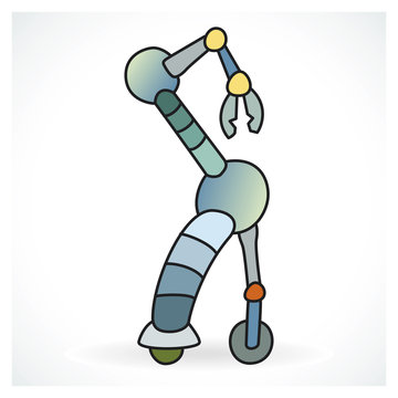 Funny robot on gradient background