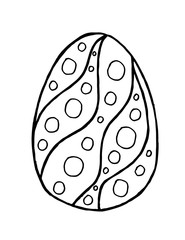 Happy Easter zentangle egg decorated with ornament, design doodle element