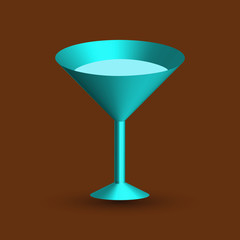 Abstract 3D glass. Glassware for drinks. Vector illustration.