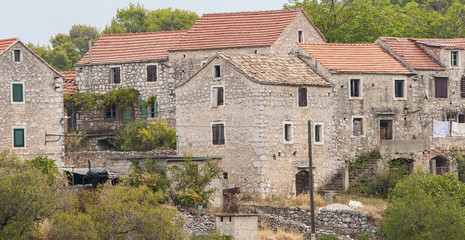Fototapeta na wymiar Pretty village Selca on the island of Hvar in Croatia