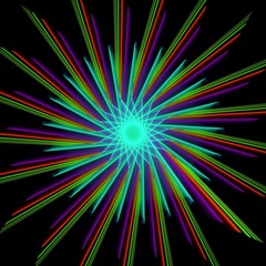 Colored abstract fractal pattern. Computer generated graphics.