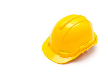 Yellow safety helmet isolate on white background