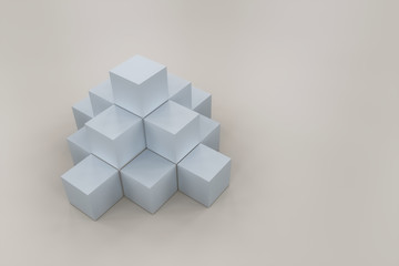 3D rendering of abstract cubes