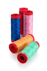 Set of colorful spools.