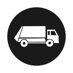 municipal garbage service icon. Truck
