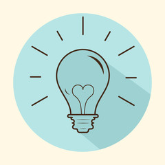 Creative idea in light bulb shape as inspiration concept. Vector design element. Flat icon.