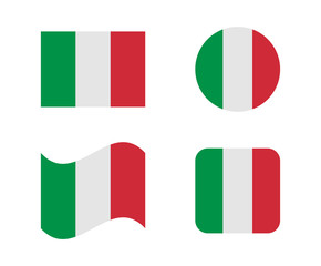 set 4 flags of italy