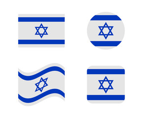 set 4 flags of israel