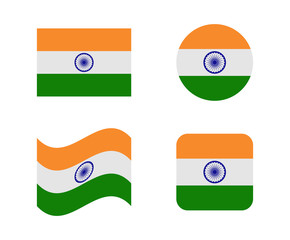 set 4 flags of india