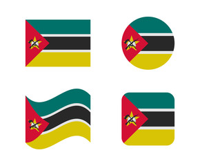 set 4 flags of mozambique