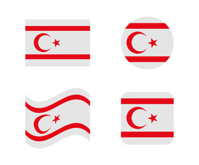 set 4 flags of northern cyprus