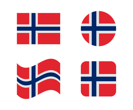 set 4 flags of norway