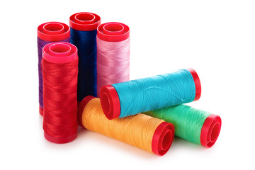 Set of colorful spools.