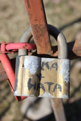 locks of lovers on the bridge