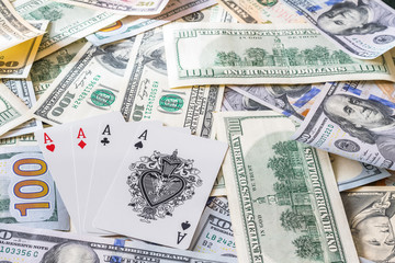 Poker Cards on Dollar Cash
