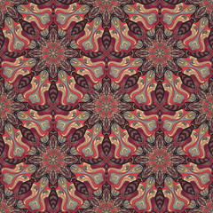 Ornate floral seamless texture, endless pattern with vintage mandala elements.