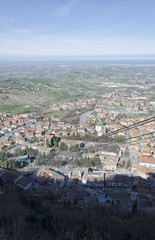 Path of the aerial tramway of San Marino