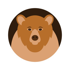 bear head vector illustration style Flat