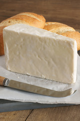 Caerphilly a traditional hard white cheese originally made in South Wales