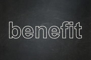 Obraz premium Business concept: Benefit on chalkboard background