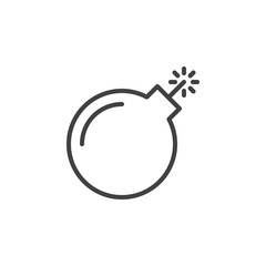 Bomb line icon, outline vector sign, linear style pictogram isolated on white. Symbol, logo illustration. Editable stroke. Pixel perfect