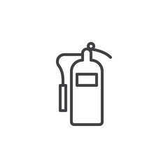 Fire extinguisher line icon, outline vector sign, linear style pictogram isolated on white. Symbol, logo illustration. Editable stroke. Pixel perfect