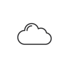 Cloud line icon, outline vector sign, linear style pictogram isolated on white. Symbol, logo illustration. Editable stroke. Pixel perfect