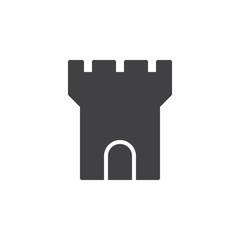 Fortress tower icon vector, filled flat sign, solid pictogram isolated on white. Symbol, logo illustration. Pixel perfect