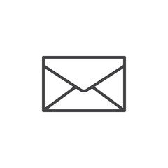 Envelope, mail, message line icon, outline vector sign, linear style pictogram isolated on white. Symbol, logo illustration. Editable stroke. Pixel perfect