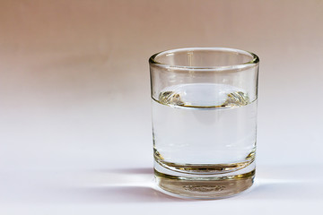 Clean water is in the glass