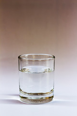 Clean water is in the glass