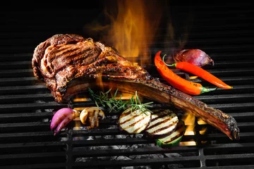 Gardinen Tomahawk Rib Beef Steak vom Grill © Alexander Raths