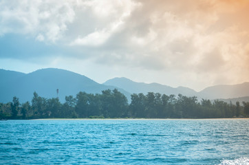 tropical island alone in ocean