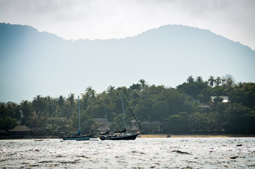 tropical island alone in ocean
