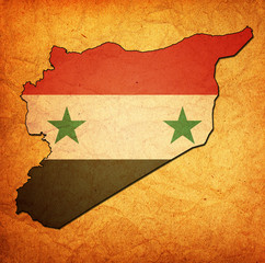 syria territory with flag