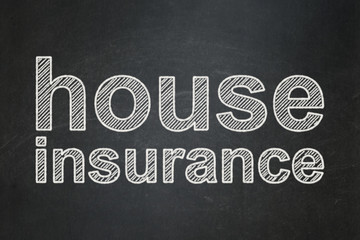 Fototapeta na wymiar Insurance concept: House Insurance on chalkboard background