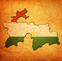 tajikistan territory with flag