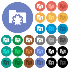 Bug folder round flat multi colored icons